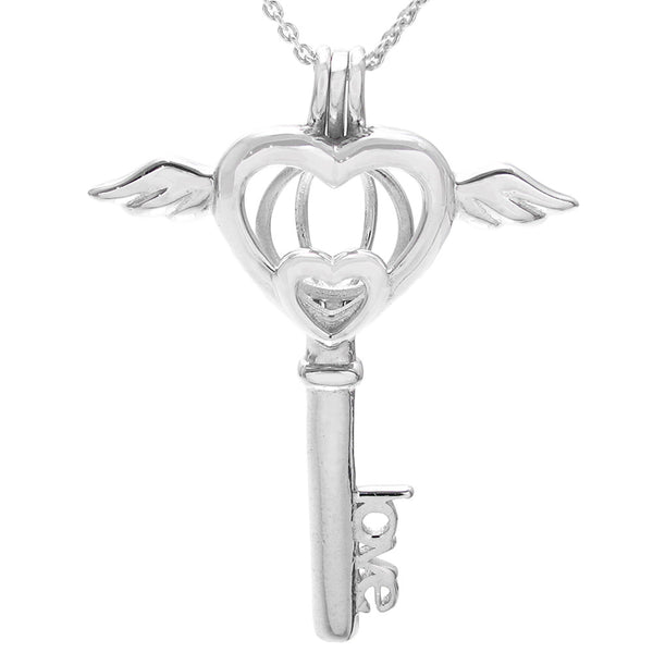 KEY to My HEART Sterling Silver Pearl Cage