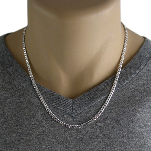 Sterling Silver Cuban Curb Chain Necklace 3.5mm (Gauge 100). Available in 5  Lengths.