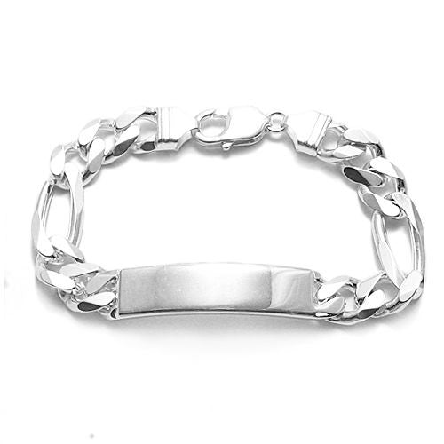 Engravable Stainless Steel Open Squared Link ID Bracelet. Wholesale -  925Express
