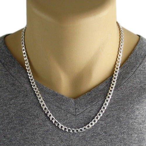 Sterling Silver Cuban Curb Chain Necklace 5mm (Gauge 150). Available in 5  Lengths.