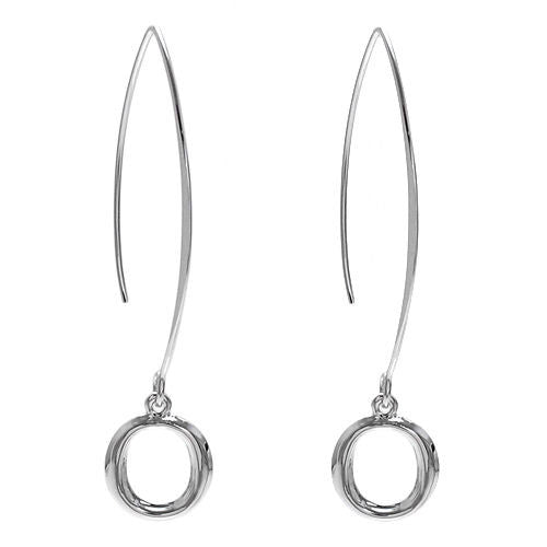 Darling Sterling Silver O Shaped Oval Long Hanging Earrings