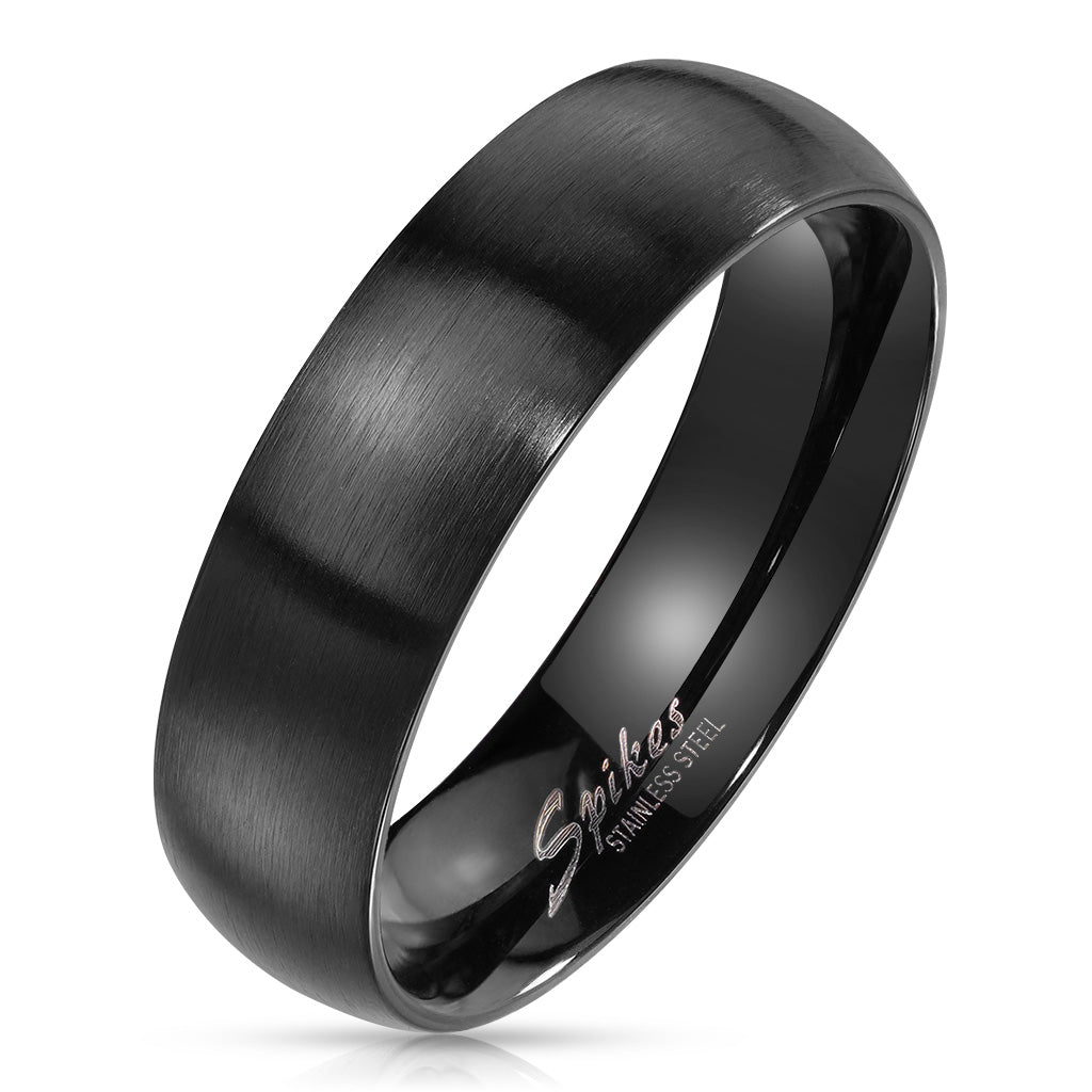 Room101 Stainless Steel with Black PVD 10mm Mens Spike Ring, Size