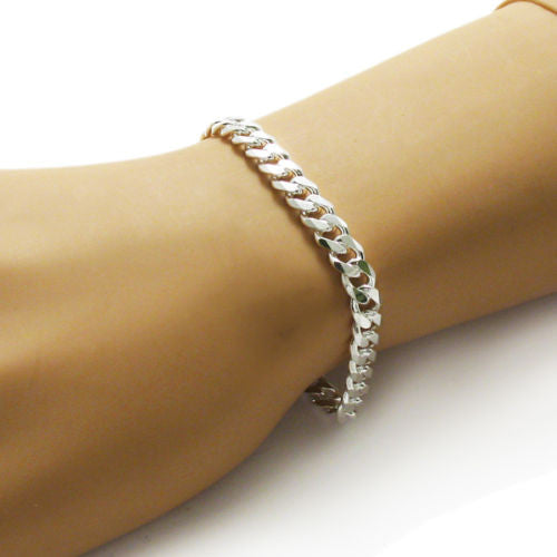 Sophisticated Sterling Silver Cuban Link Chain Bracelet- 7. Wholesale -  925Express