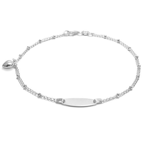 6mm Sterling Silver Bead Bracelet with Removable Personalized Monogram Charm