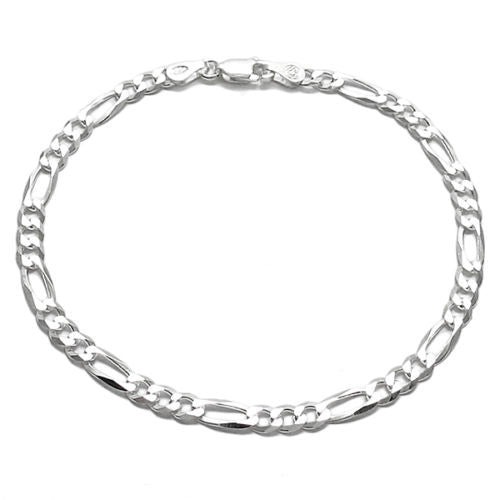 Sterling Silver 11mm Engravable Figaro Chain ID Bracelet. Wholesale -  925Express