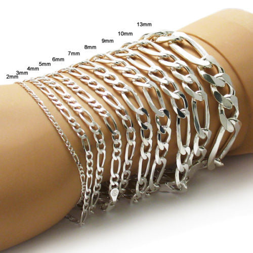 Sterling Silver Sprung Link Charm Bracelet. Adjustable Length. Easily Add Charms or Pendants.