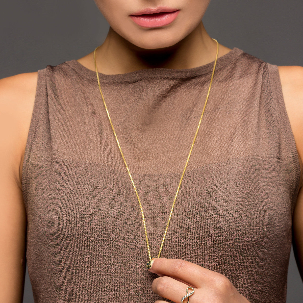 4mm Gold Box Chain Necklace | Classy Women Collection