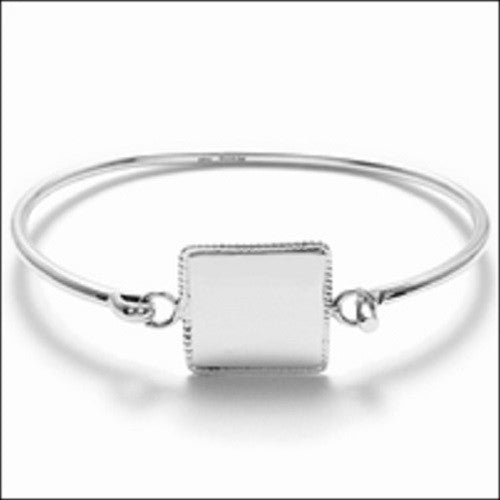 Buy Sterling Silver Ring with Square Flat Pad Ring Size US 6 - 8 Adjustable  | Silver Beads and Findings
