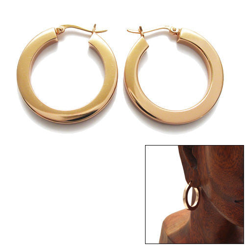 9ct Rose Gold Thick 17mm Hoop Earrings – BURLINGTON