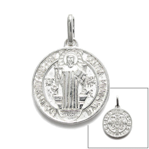 St. Benedict Sterling Silver Pendant — Catholic Online Shopping