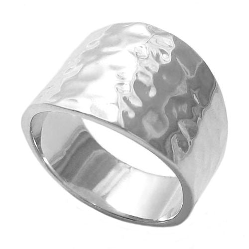 Hammered Cigar Band Ring.Wholesale Sterling Silver Ring - 925Express