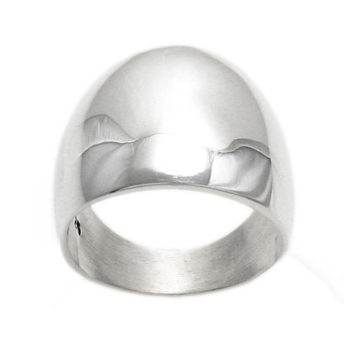 Sterling Silver Classic Cigar Band Ring With Polished Finish