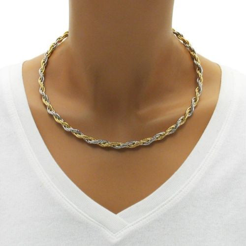 Gold and Silver Necklace Tone