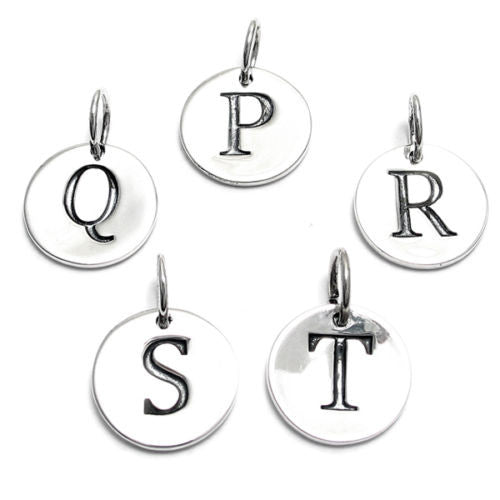 Classic Sterling Silver Initial on a Disk Charm